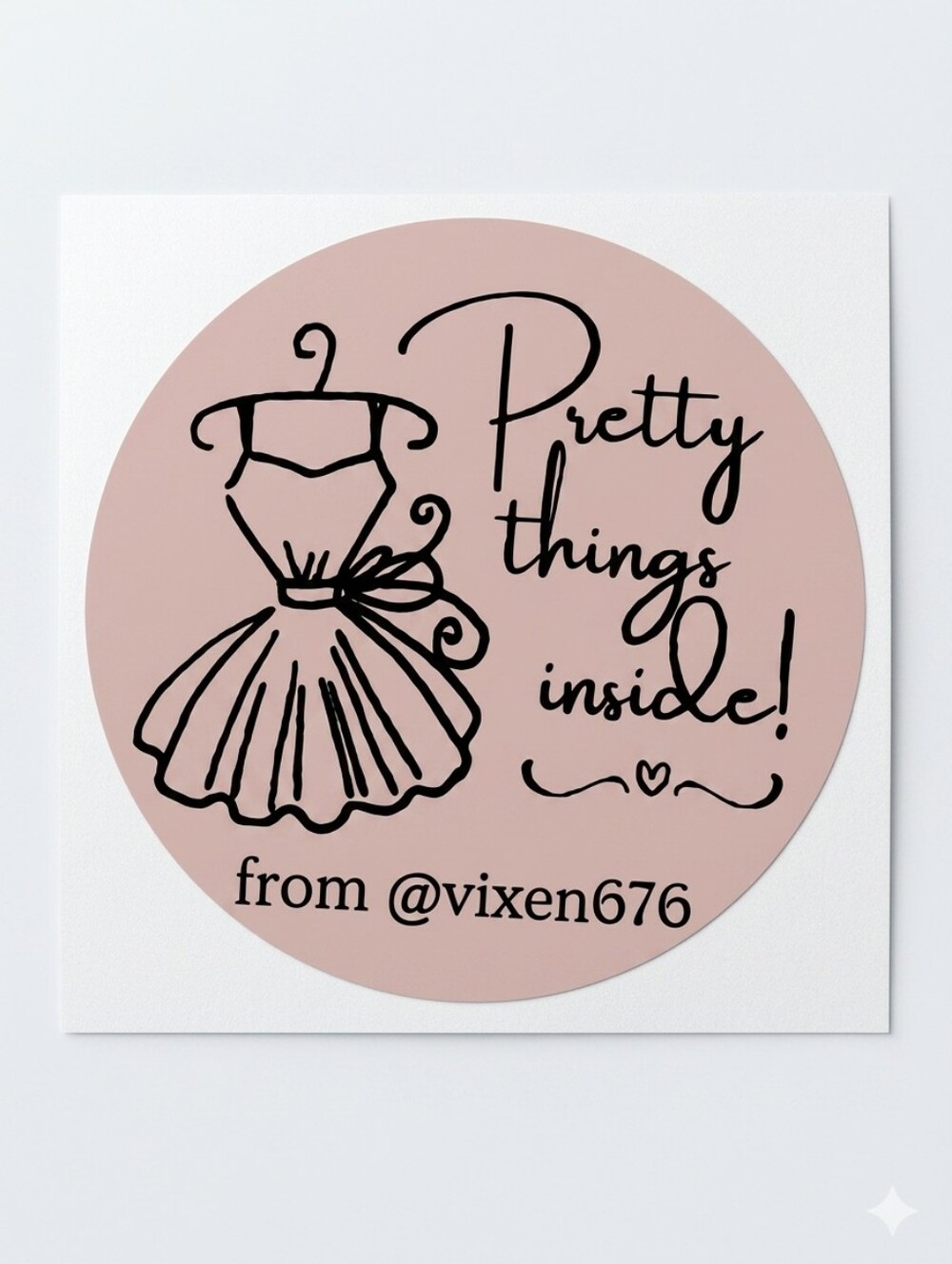 50 Custom 2" Pretty Things Inside Pink Dress Stickers Poshmark Shipping Supplies